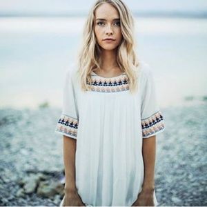 Piper and Scoot White Embroidered Midi Dress